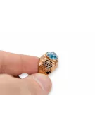 Ring Vintage Aquamarine Štýl Originálny vintage 14K Produkt s Pink Gold VRC078R